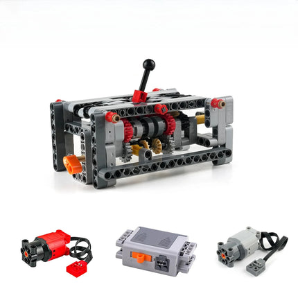 MOC 5 Speed with Reverse Gearbox Technology Modified Parts Building Blocks Transmission Model Kids Education Toy Creative Gift