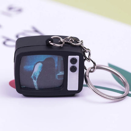 Mini TV Keychain Horror Atmosphere Mini TV Keychain Pendant Simulation TV Pendant Bag Pendant