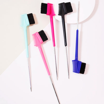 Double sided hair edge brush professional salon hair styling anti-static hair comb mouse tail comb Special for real hair wigs