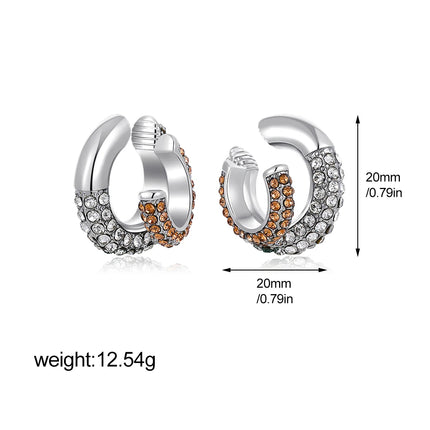 Fashion CZ Zircon Round Huggie Hoop Earrings for Women Geometric U Shape Ear Buckle Hoops Gold Plated Stainless Steel Jewelry