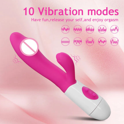 Vibrator Dildo for Women G-Spot Vibrator Clitoral Stimulator Vibrating Wand 10 Mode Rabbit Vibrators Adult Sex Toy for Men Women