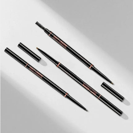 Waterproof Double-Headed Rotable Eyebrow Pen with 1.5mm Fine Refill And Eyebrow Brush for Precision Brows Makeup