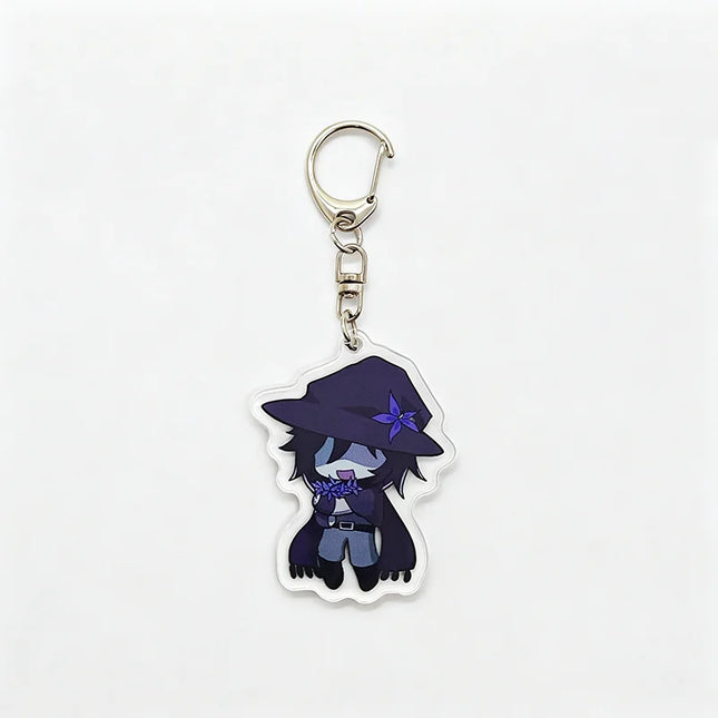 Game Forsaken Azuretime Two Time Azure Cosplay Keychain Kawaii Acrylic Keyring Key Chain Bag Accessory Decoration Ornament Prop