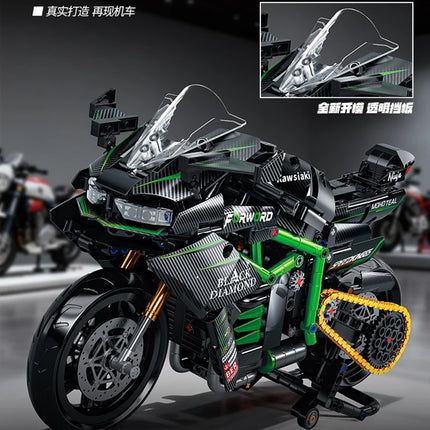 New MOC Motorcycle Building Blocks 1:8 Scale Technical Racing Motorbike Model Kit for Adults Gift