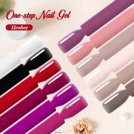 8ml 1-Step Nail Gel Polish No Need Base Gel & Top Coat Long-Lasting UV LED Soak Off Nail Art for DIY Manicure Salon Quality