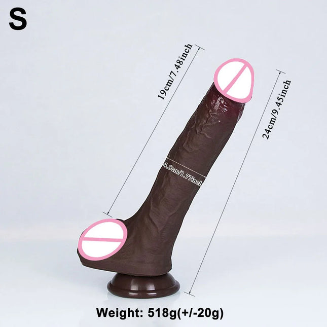 Realistic Soft Big Black Dildo Double Silicone Suction Cup Penis Female Vaginal Masturbation Cock Woman Man Anal Adult Sex Toy