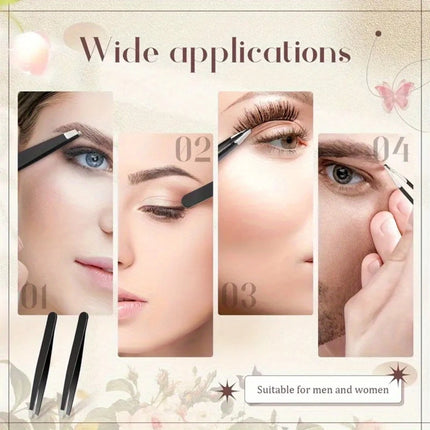 A Four-piece Precision Tweezers set - Professional Stainless Steel Eyebrow Tweezers, Multi-purpose Eyebrow Trimmers