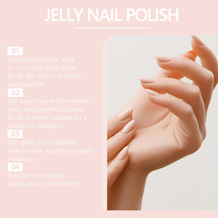 Jelly Nail Polish Glittery Pink Nails Decoration Varnish Art Semi Permanent Manicure Soak Off Nail Supplies Base Coat Clear Gel