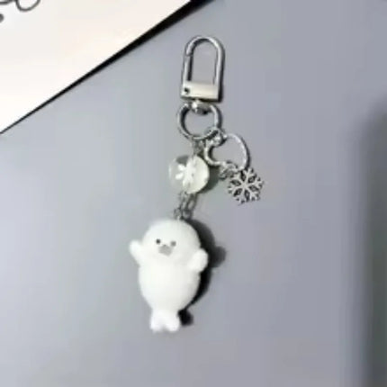 Cute 3D Night Light Sea Lion Seal Keychain Charm Pack Accessories Fish shaped Keychain Pendant Couple Friend Gift