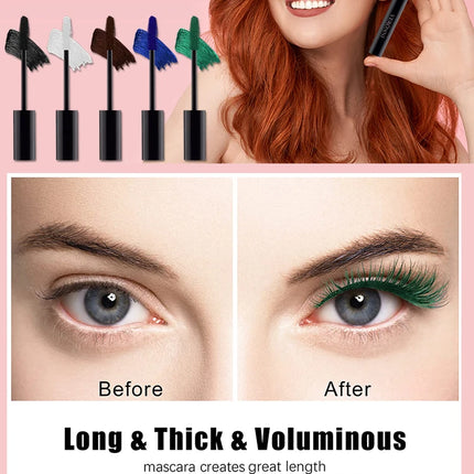 7 color quick-drying mascara thick curling waterproof and sweat-proof color mascara multi-color non-smudge curling mascara