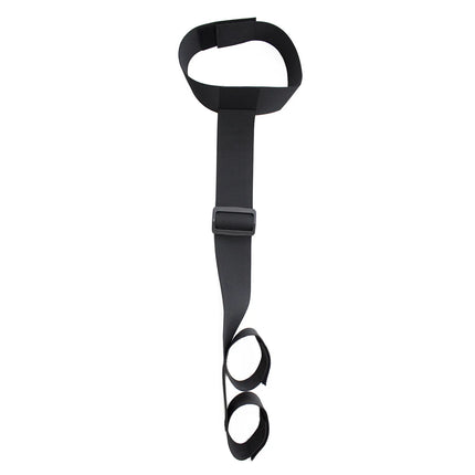 BDSM PU Leather Neck To Wrist Restraint Set Back Bind Bondage Harness Choker Collar with Handcuffs Slave Role Play Adult Sex Toy