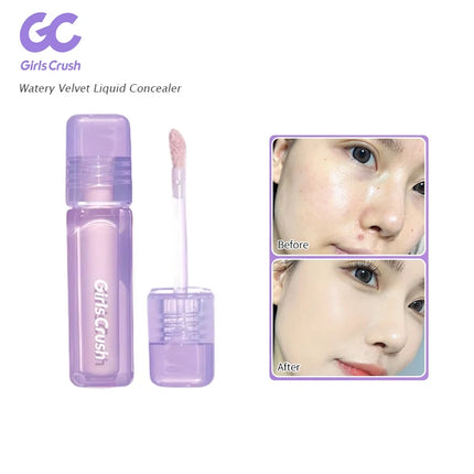 Girlscrush Liquid Concealer  Moisturizing Brightening Conceal Pore Watery Velvet Longlasting Cover Red Streaks Face