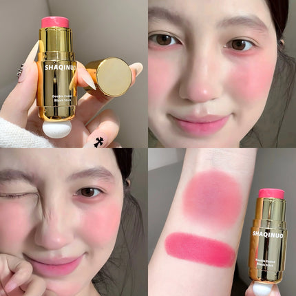 SHAQINUO Velvet Matte Smooth Blush Stick Long-lasting Brown Tone for Autumn & Winter Natural Makeup Effect And Easy To Apply