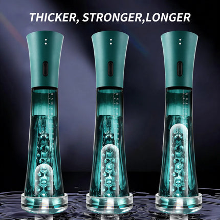 Male Masturbator Penis Pump Enlarger Transparent Visual Male Sex Toys for Men APP Control Vibrating Vacuum Suction Glans Trainer