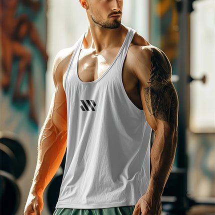 Summer New Men's Tank Top Quick Dry Fitness Tank Top Breathable Comfortable Casual Tank Top Running Pattern Printed Tank Top