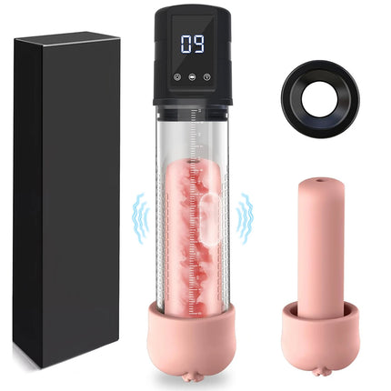 Penis Pump Vacuum Sucking Vibrator Enlargement Extend Delay Stamina Penis Trainer Masturbators Cup Dick Pump Adult Sex Toys Men