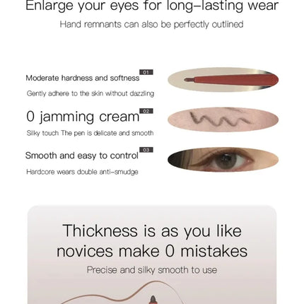 12 Colors Eyeliner Pencil Smooth Wine Red Soft High Pigment Eye Liner Pen Waterproof Matte Aegyosal Lying Silkworm Eyes Makeup