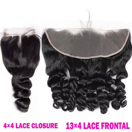 13x4 Transparent Lace Frontal pre plucked Straight Body Loose Water Deep Curly 4x4 Lace Closure Remy Human Hair 8-20 Inch