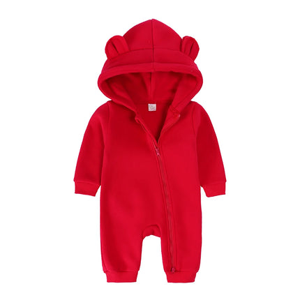 New Bodysuit For Newborn Rompers Baby Boys Girls Clothes Long Sleeve Solid Hoodies Bear Jumpsuit Costume Infant Onesies 3M-24M