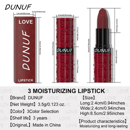 Velvet Sexy Lipstick Waterproof Long Wearing Non Transfer Sweat Proof Lip Gloss Moisturizing Hydration 3 Colors