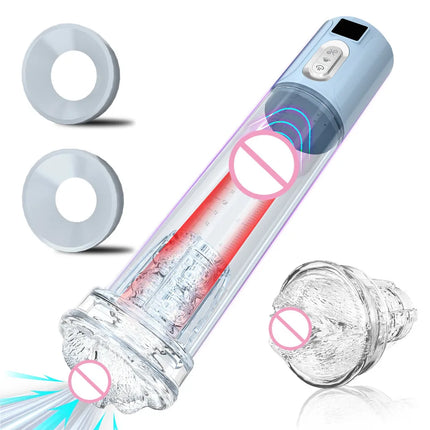 3-Frequency Sucking Penis Pump Inflatable Real Vagina Silicone Inhalation Pump Exercise Glans Male Masturbator Sex Toys For Men