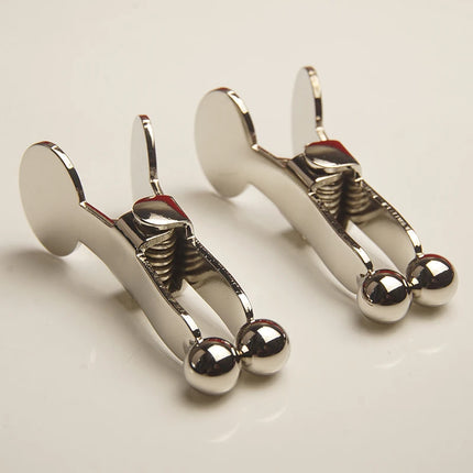 1 Pair BDSM Ball Tipped Pincher Nipple Clamps Metal,Stainless Steel Labia Nipple Clips,Sex Toys Couples,Bondage,Role Play,1 Pair