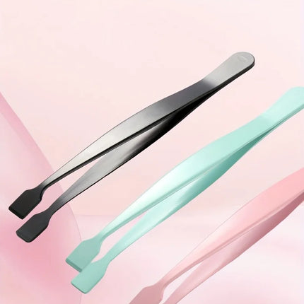 High-Precision Eyelash Tweezers for Under Eye and Chin, Flat-Mouth and Slender Design, Ergonomic Grafting Tool
