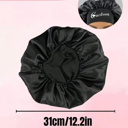 Custom Name Silk Bonnet For Sleeping, Personalized Satin Hair Bonnet For Curly Hair, Customizable Sleep Cap, Large Silk Bonnet For Hair Protection, Customized Gift For Bridesmaids And Bridal Party