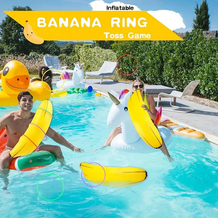 12-Pack Inflatable Bananas - Great for Bachelorette Parties, Pool Games - Durable PVC Party Supplies (No Hoops)