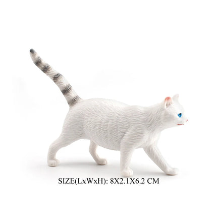 Realistic Plastic Cat Kitty Different Poses Figure Mini Cats Pet Model Figurines Cake Topper Kitten Toy Christmas Birthday Gift