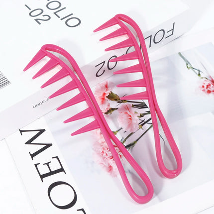 2pcs large salon grade wide toothed plastic comb, suitable for both dry and wet styling shampoo comb,Special for real hair wigs