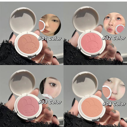 Monochrome Blush Palette Matte Peach Rouge Cute Bunny Rose Red Cheek Tint Blusher Powder Natural Face Contouring Shadow Makeup
