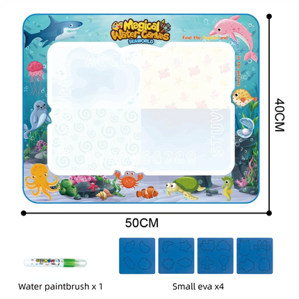 Magic Water Drawing Mat Canvas Reusable Painting Board Doodle Color Reveals When Wet With Mat Pens Sketchbook Tracing Boards