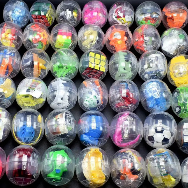 6pcs Gacha Mixed Doll Toy Ball Transparent Capsule Surprise Egg Model Puppets Toys for gift Game Machine 47X55mm
