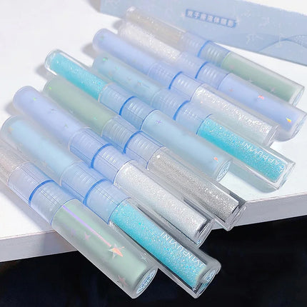 2 In 1 Double-head Glitter Liquid Eyeshadow Brightening Lightweight Waterproof Matte Blue-green Summer Lying Silkworm Eye Makeup