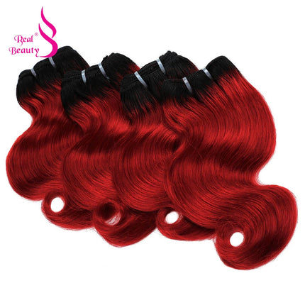 Ombre Body Wave Human Hair Bundles 8 Inch Remy Human Hair Extensions 50g 4pcs Bob Black Root Grey Pink Grey Blue Purple Hair