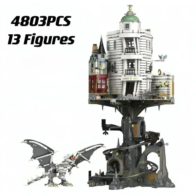Cheapest DIY 4803Pcs Requiring Assembly Wizarding Bank Collectors Edition Building Block Model Birthday Christmas Gifts