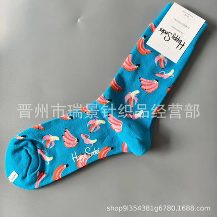 High Quality Fashionable Men's Mid-Calf Cotton Socks HappySocks New Arrival Suitable for All Seasons Swedish Design