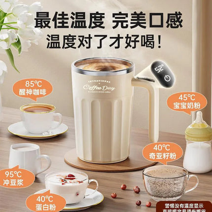 400ML Automatic Stirring Cup Rechargeable Coffee Electric Mixer 316 Stainless Steel Rotating Mug Milk Magnetic Mixing Cup   USB