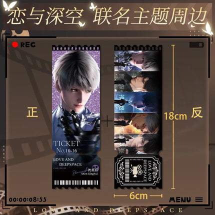 Anime Love and Deepspace Sylus Caleb Rafayel Zayne Xavier Transparent Keychain Cosplay Cartoon Laser Ticket Pendant Badge Hang