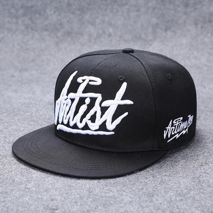Men's Letter Embroidery Tide All-match Flat Brim Baseball Cap Ladies Summer Hip-hop Hat Outdoor Shade Adjustable Peaked Cap
