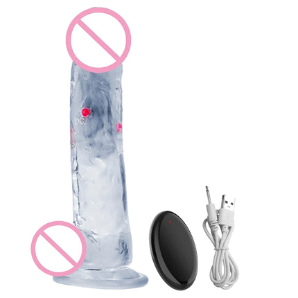 3 Sizes Realistic Jelly Dildo LED Big Dick Vibrator Anal Sex Toys Vibrating Soft G Spot Vaginal Stimulator for Women Gay Adult