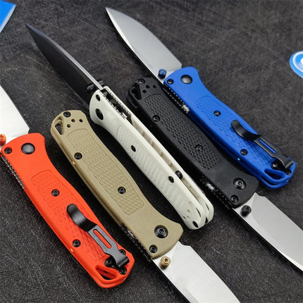 BM533 5 colors Outdoor Camping  Nylon Wave Fiber Handle Fishing Hunting Survival EDC Folding Knife