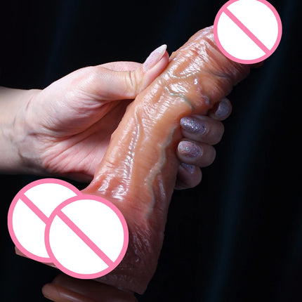 Wearable Realistic Strapon Dildo Skin Testicles Sliding Anal Vagina Sexy Adult Masturbation Big Penis For Women Sex Toys Dildos