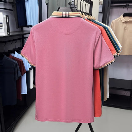 Designer Brand Men's Short-Sleeve Polo Shirt, New Embroidery, Silky Cotton, Breathable, Summer, Korean Fashion Casual Paul T-shirt