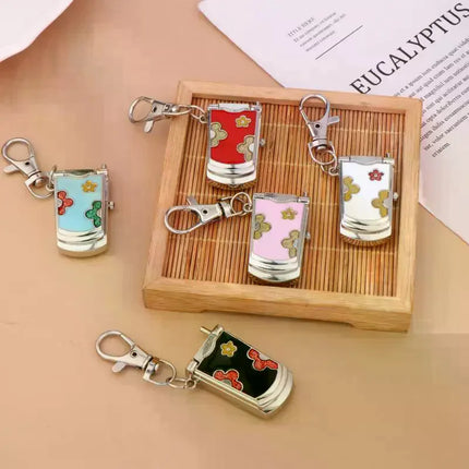 1 Piece Fashion Retro Cute Backpack Pendant Flip Phone Keychain Watch Hanging Watch Creative Gift