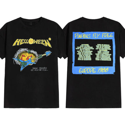 Helloween United Forces T-Shirt Women Men Oversized Street Y2K Hip Hop Short Sleeve Hip Hop Casual Cotton Female Male Clothing