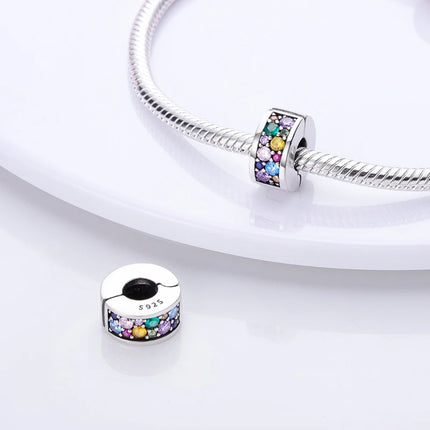 925 Silver Clasp Clip Spacer Stopper Beads Charms & Safety Chain  Clasp Charm Bead Fit Original Bracelet DIY Jewelry