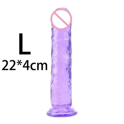 Cheap Women Erotic Anal 5 Colors Big Transparent Dildo Suction Cup Jelly Dick Sex Toys Soft Clitori Vaginal Masturbators Penis