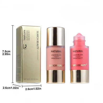 Dewy Natural Liquid Blush, Multi-Use Liquid Blush for Cheeks & Lips, Beginner-Friendly, Watery Pinkish Glow Makeup Effect